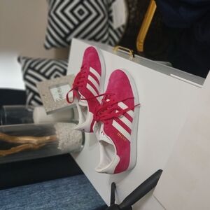Adidas Unisex Pink Suede Sneakers